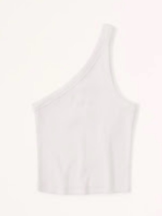 Abercrombie & Fitch Tops - Abercrombie & Fitch One-Shoulder Ribbed Tank Top in Cream White
